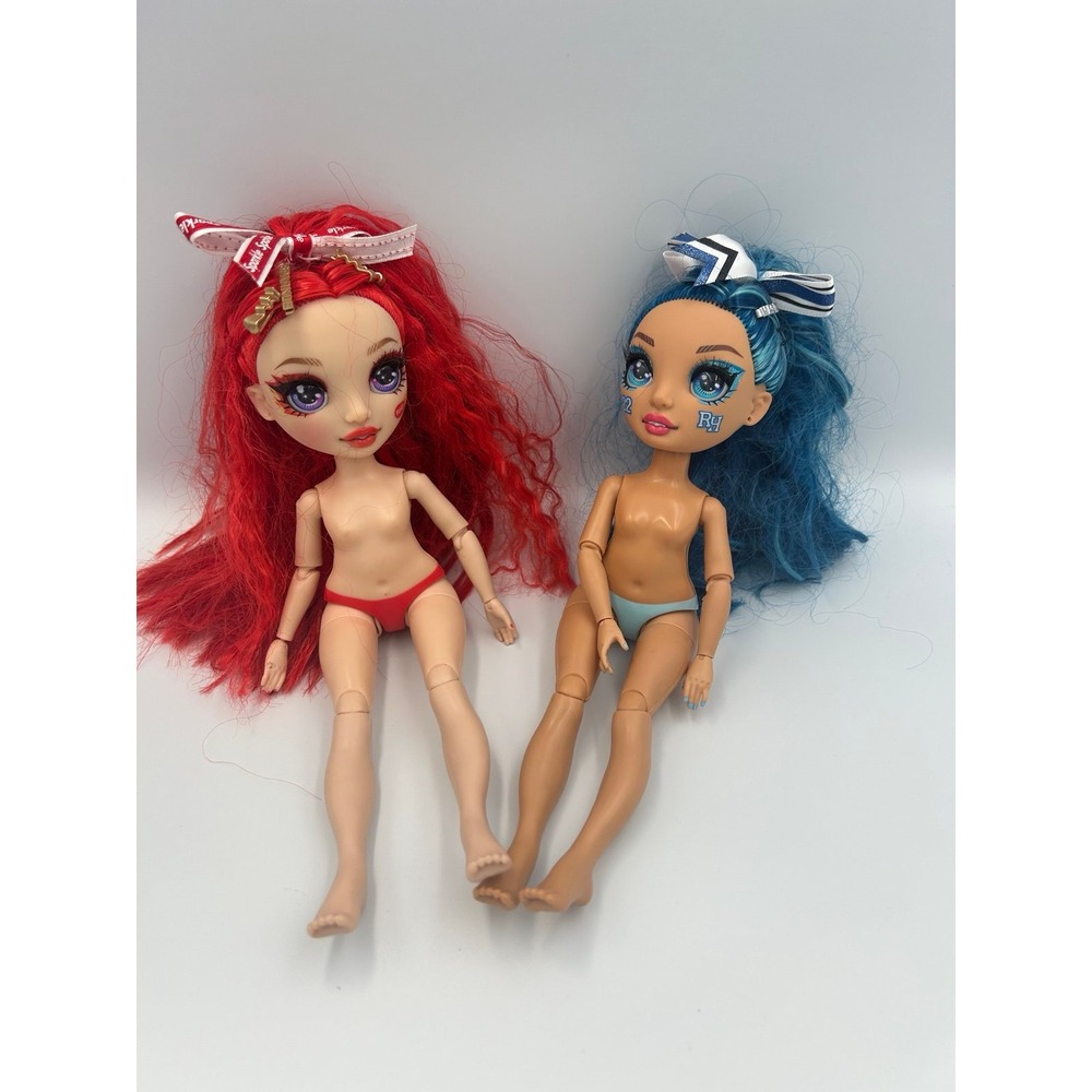 2 Rainbow High Cheer Dolls Ruby and Skylar